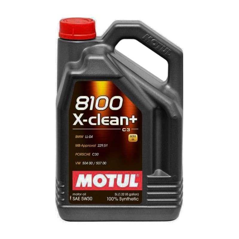 Motul 8100 X-CLEAN+ 5W30 C3 Engine Oil 5 Litre - VW 504.00/507.00, BMW LL-04, MB 229.51